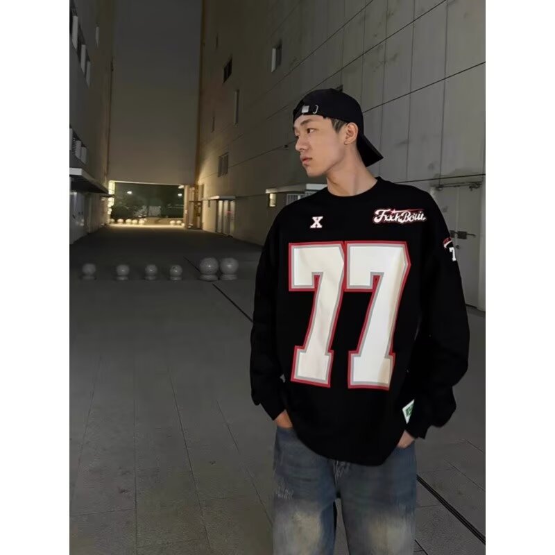 Ropa para hombre Sudadera con capucha de algodón con estampado de logotipo digital, sudadera con capucha bordada con pintura salpicada de tinta, chaqueta para pareja_voghion.com