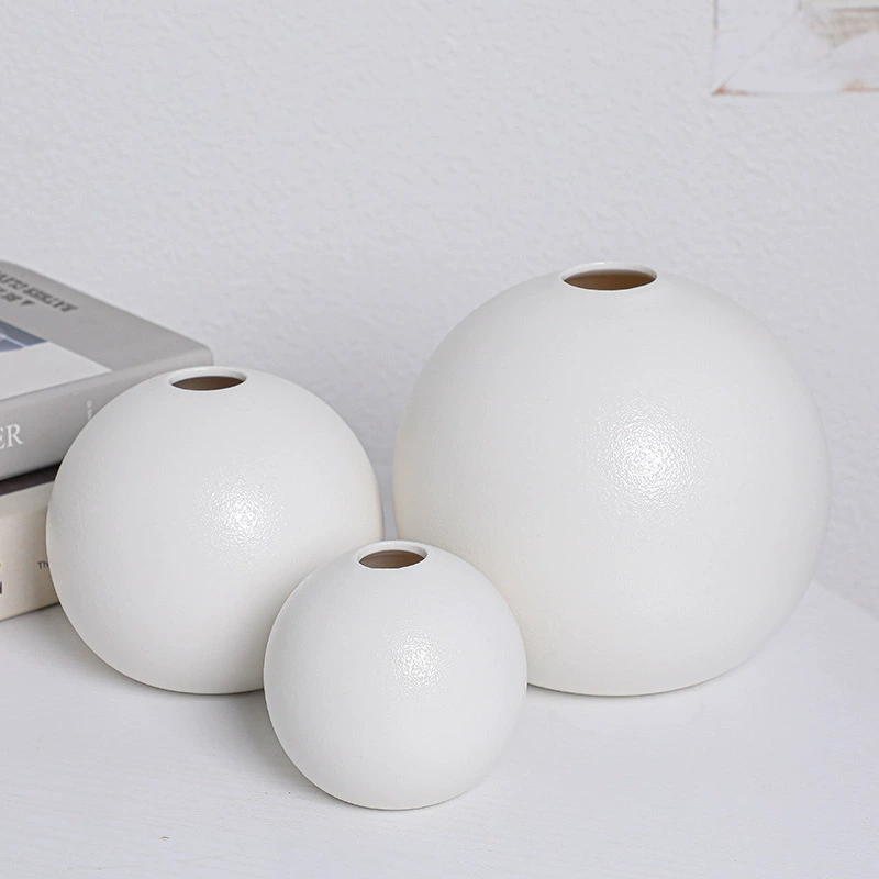 Керамическая ваза декоративная ins, Nordic Ball Ball Vase креативная керамическая ваза Cross-Border продажа белая керамическая ваза