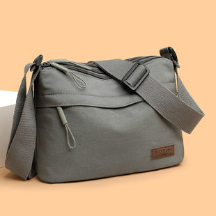 Solid color nylon shoulder bag, universal waterproof handheld one-shoulder bag