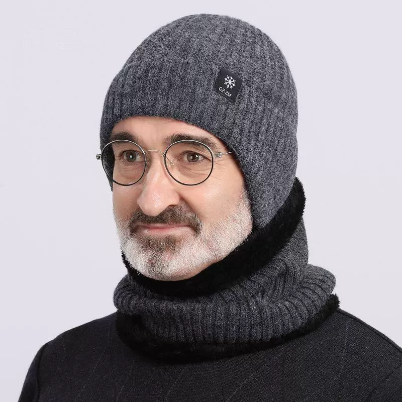 Тепловой демисезонный зимний шлем, вязаная wool шапка, защита ушей