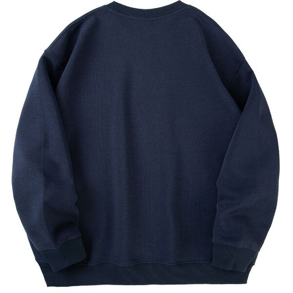 Cotton universal sweatshirt with a round collar for leisure