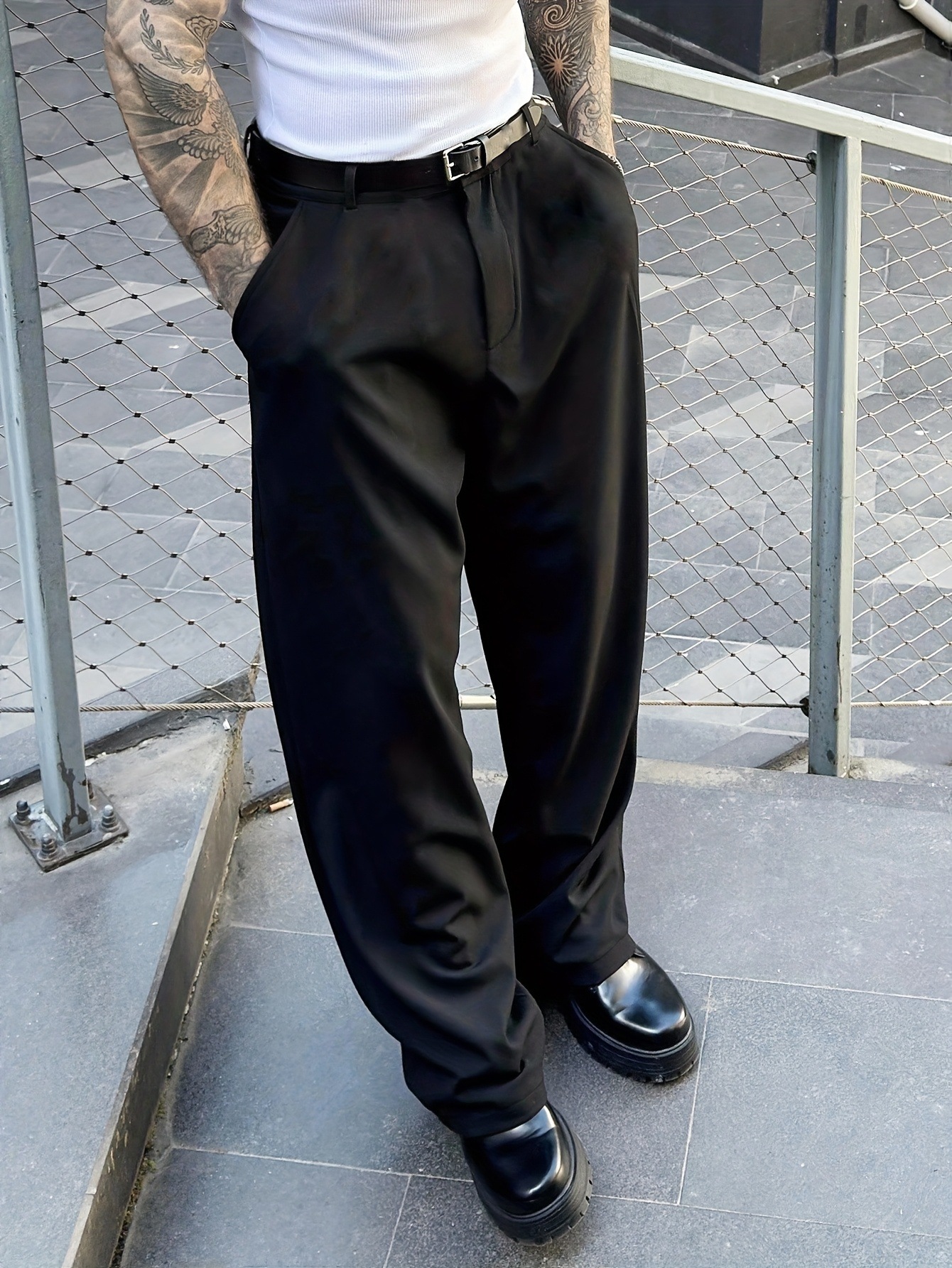 Casualcool Men's Big And Tall Straight Leg Relaxed Fit Trousers Soft Plain Comfort Pants for Everyday Wear_viptrois.com