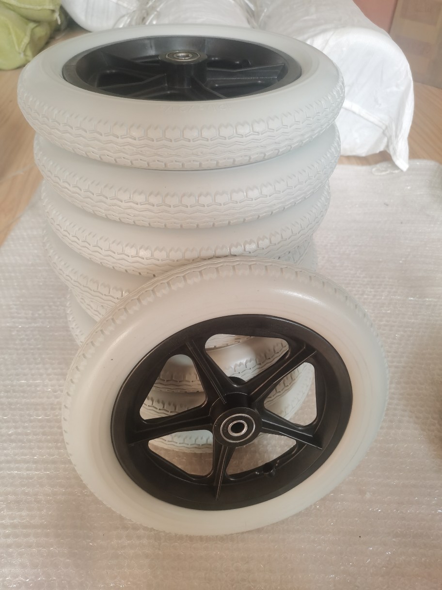 12寸 灰色pu实心轮 轮椅轮