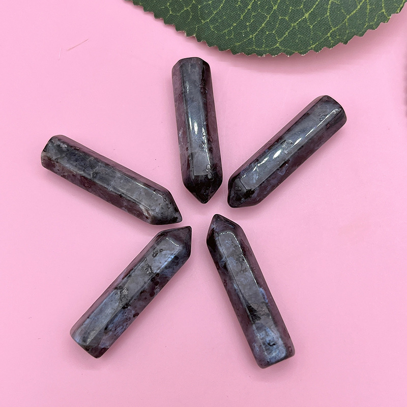 Cristal natural ágata no agujero bala 7 traje yoga energía piedra sola punta hexagonal columna colgante adornos