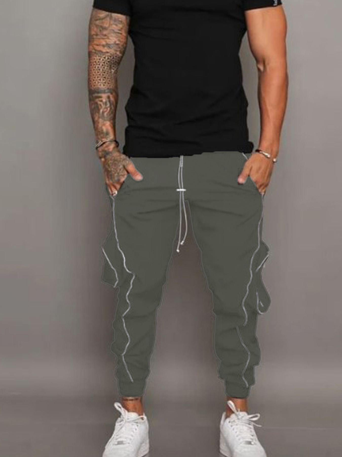 Herren Freizeithose Mit Reflektoren Für Einen Modernen Look_voghion.com