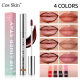 Cross-Border 4-Color Matte Matte Velvet Lip Glaze Non-Stick Cup Non-Fading Hook Line Lip Liner Peel-Off Lip Gloss
