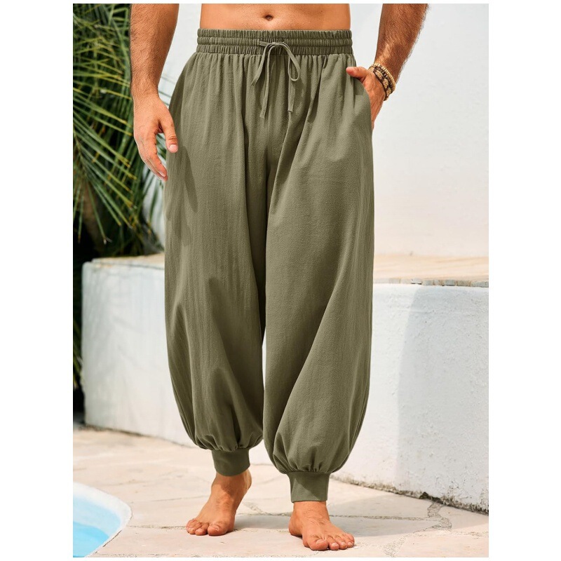 Independent Brand 2026 Summer Men's Sports Casual Pants Solid Color Versatile Jogger Drawstring Trendy Cuffed Pants in Stock Independent Brand 2026 Summer Men's Sports Casual Pants Solid Color Versatile Jogger Drawstring Trendy Cuffed Pants in Stock