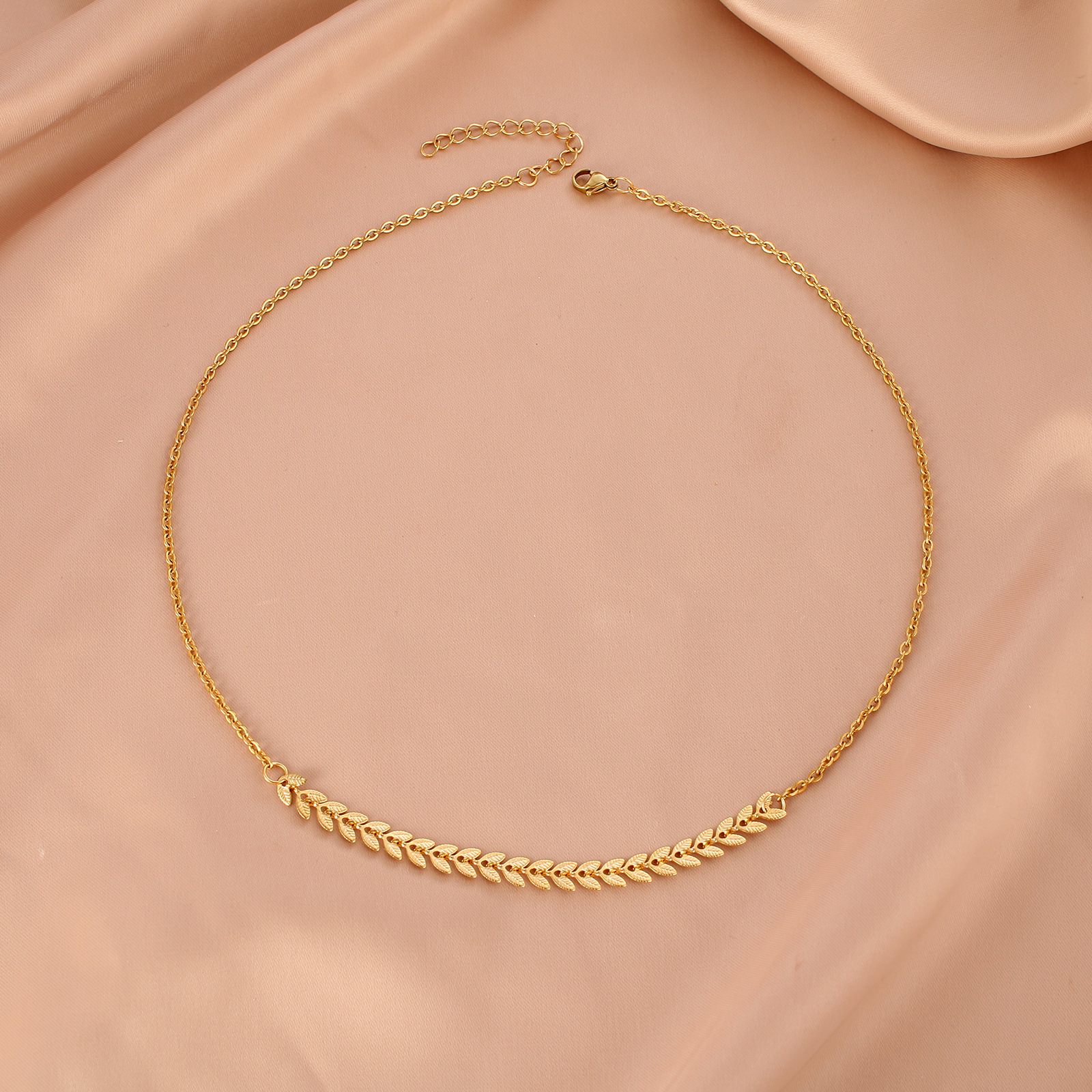 Simple Style Leaf Stainless Steel Titanium Steel Plating Necklace 1 Piece