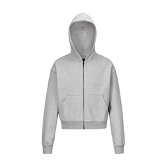 世阔003 美式潮牌420g重磅cleanfit短款卫衣外套男女宽松加绒帽衫