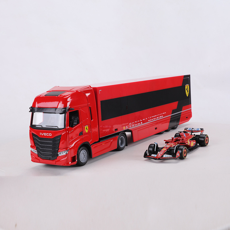 1:43 Scale Iveco S Way Ferrari Sf-24 F1 Transporter Truck Simulation Alloy Car Model