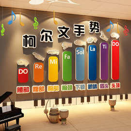 科柯尔文化手势声音乐教室墙面装饰布置钢琴行幼儿园环创贴纸功能