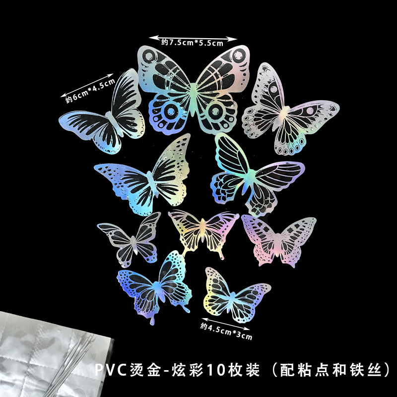 Pastel para hornear decoración PVC mariposa juego enchufable tarjeta de postre plataforma escena vestir serie