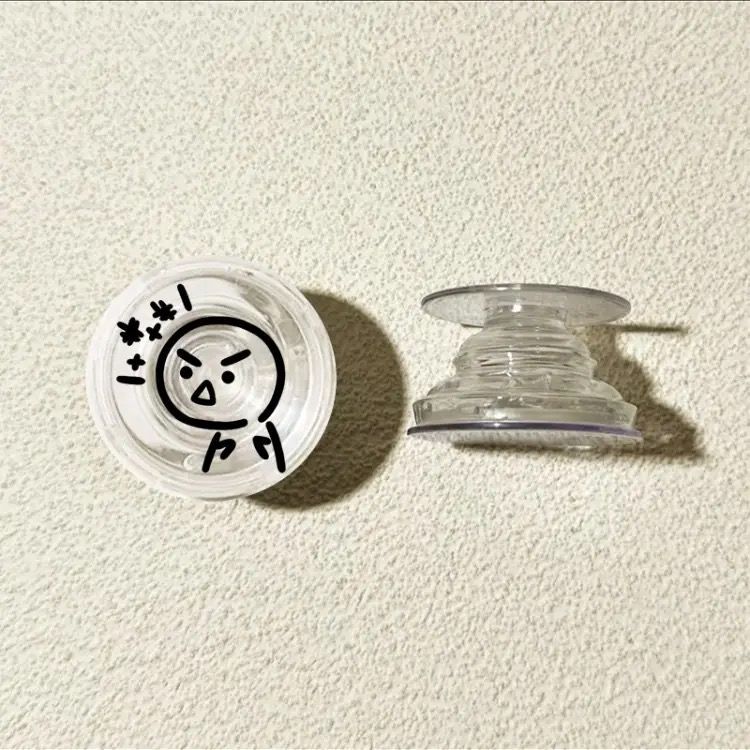 Líneas pequeñas personas redondas airbag soporte tipo pegado en la parte posterior del teléfono móvil portátil soporte retráctil 360 ° de rotación