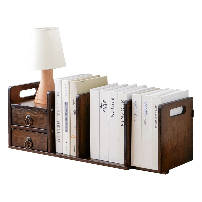 Estantería de escritorio estudiante dormitorio escritorio estantería de múltiples capas simple muebles de madera maciza moderno estante de almacenamiento