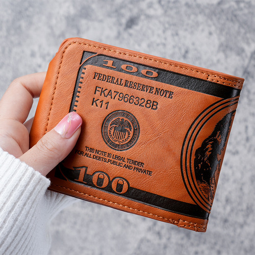 Retro business dollar folding card holder multi-card slot driver's license wallet multi-functional PU men's short wallet wholesale
