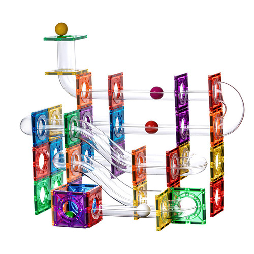 Wellbbplay transparent track colored rolling ball pipe building blocks Australia's best-selling magnetic pieces