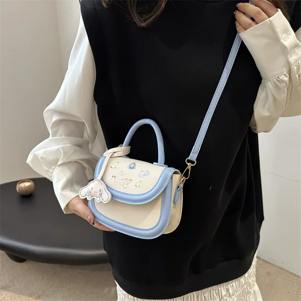 Japanese Sweet Girl Shoulder Bag Cartoon Cute Kitten Baby Handbag New Contrast Color Foreign Trade Children's Bag
