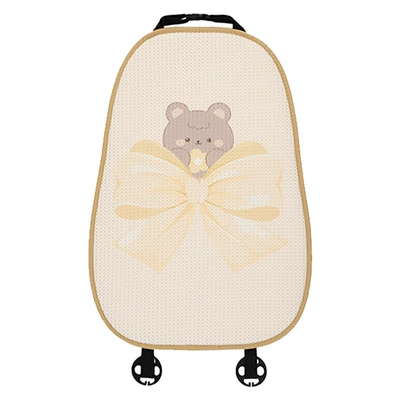 Seat cushion, seat cover – Cartoon cute brown bear car - honeycomb-bow-bear-seat-cushion-backrest