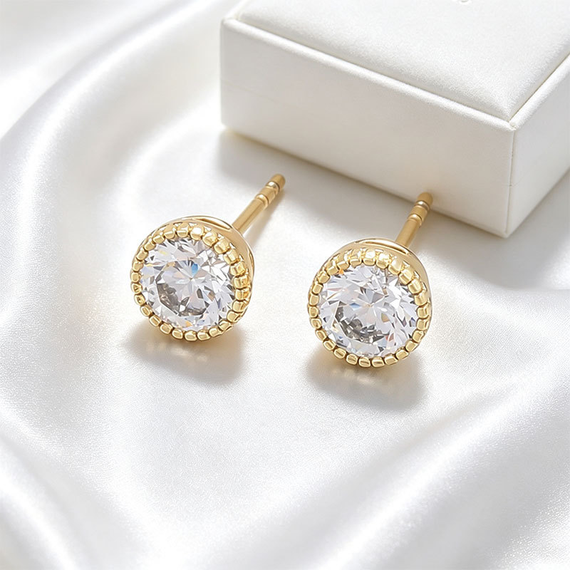 Pendientes Geométricos Redondos Calados de Aleación de Cobre Galvanizado para Mujer