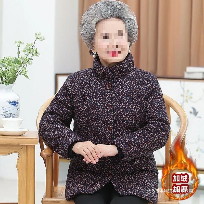 奶奶装冬装棉衣加绒加厚老年人女妈妈保暖棉袄老太太冬天衣服小码