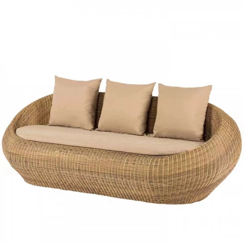 Juego de Sofá y Mesa de Ratán de 3 Piezas para Terraza o Jardín - Muebles de Exterior