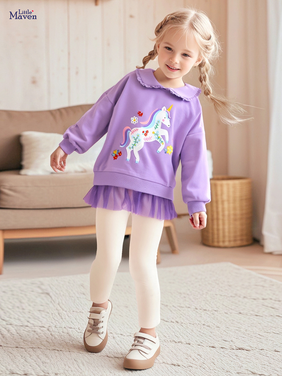 Little maven ropa para niños de estilo europeo y americano al por mayor traje de niña de otoño lindo suéter de malla traje para niños