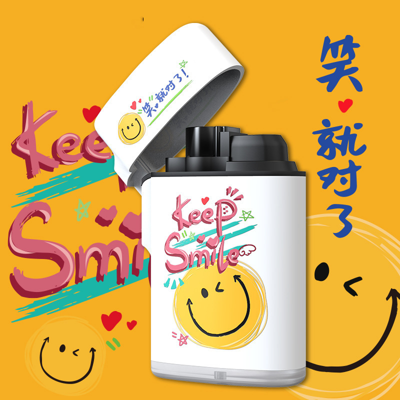 Nuevo encendedor a prueba de viento inflable con tapa solapada llama azul ultra-durable creativo personalizado encendedor en línea image 35