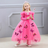 Детский лонгслив, наряд маленькой принцессы, костюм, платье, xэллоуин, «Холодное сердце»