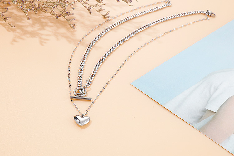 304 Stainless Steel Pendant Material PVD Coated 18K Gold Plated Heart Titanium Steel Fashion Waterproof Non Tarnish Necklace