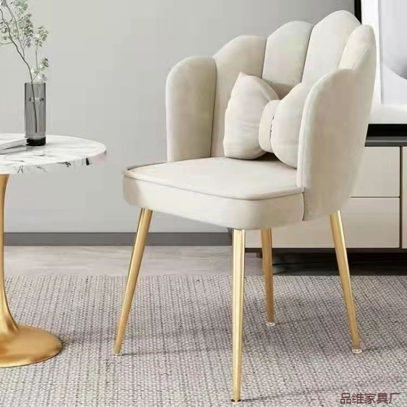 Nuevo tipo de silla de maquillaje de lujo ligero hogar dormitorio respaldo silla de almacenamiento silla de maquillaje