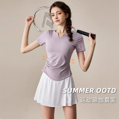 美式辣妹运动服套装女夏季新款潮速干时尚网红训练健身跑步瑜伽服