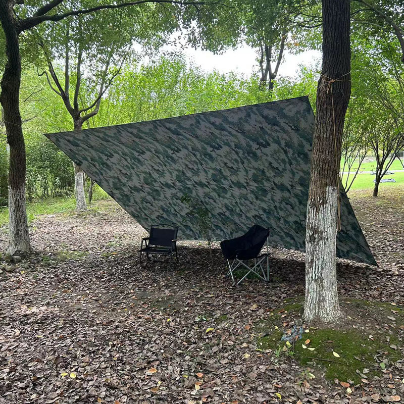 Camouflage canopy, rainproof multifunctional sunshade tent, outdoor ground cloth, essential for travel, convenient foldable canopy for outdoor use