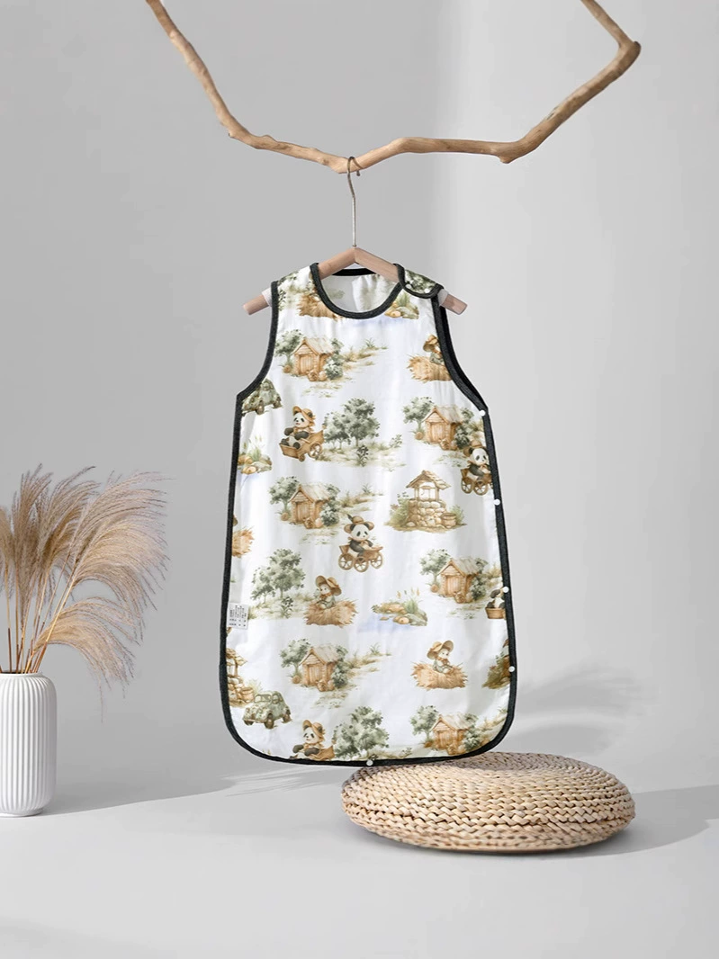 Children's summer gauze sleeping bag, light and thin vest sleevless