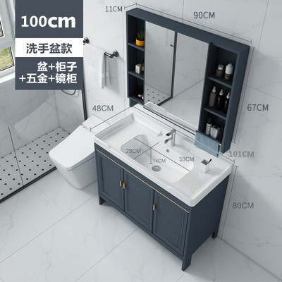 gabinete de baño espacio de piso aluminio tipo hogar pequeño lavabo combinación de lavabo moderno lavabo balcón lavabo