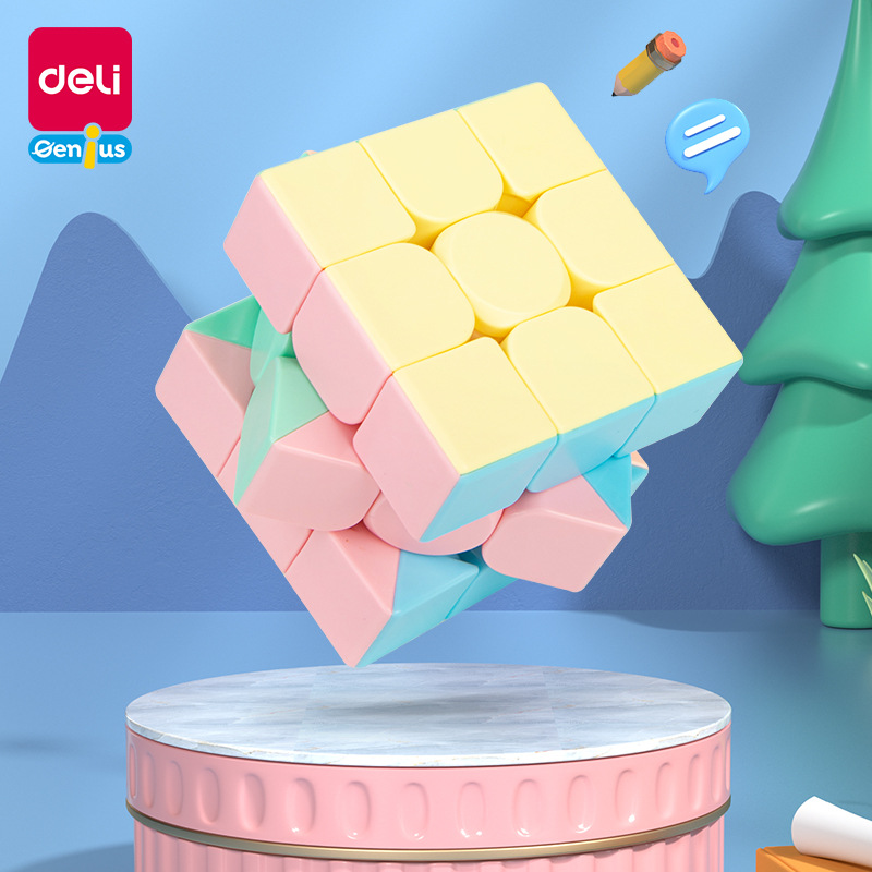 Deli YP102 Macaron Color 3x3 Magic Cube Mixed Box Puzzle Toy For Students And Children Beginners Stress Relief_voghion.com