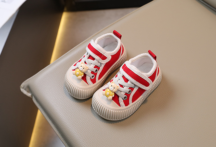 Barncanvas 2023 Vår och höst Pojkar Casual Shell Head Girls Cookie Mjuk sula Babyskor_voghion.com
