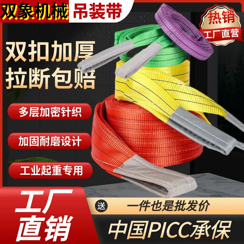 Пряжка двойника кольца крана веревочки пояса полиэстера цвета поднимаясь промышленная поднимаясь пояс 5 тонн плоский поднимаясь