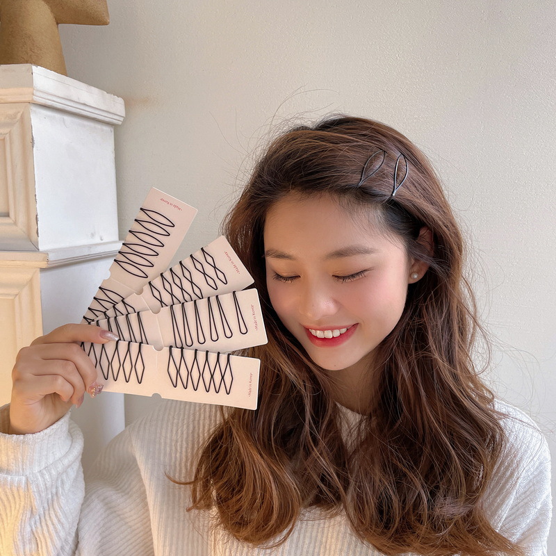 Haarspange mit Klipp für Frauen, modische Seitenhaarspange, einfache schwarze koreanische Haarspange für Pony und Hinterkopf