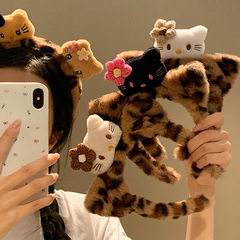 Cute Cat Plush Headband for Washing Face - Women's 2024 New Autumn/Winter Cartoon Pressed Hair Band