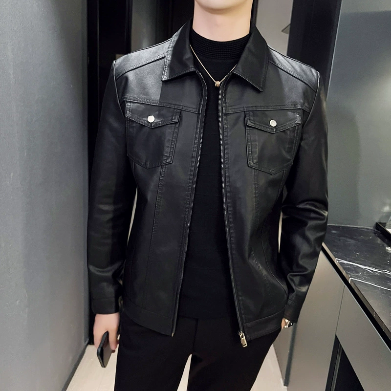 Черная стильная элитная теплая мужская куртка для отдыха, Slim Fit