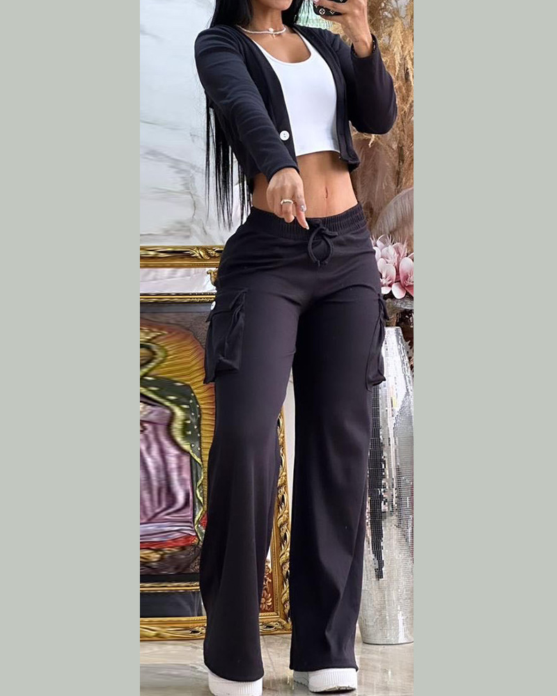 Street Women's Casual Sexy Solid Color Polyester Pants Sets Pants Sets display picture 7