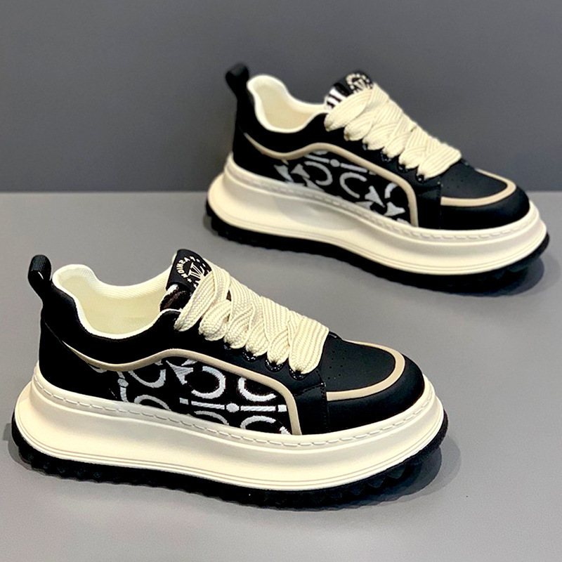 メンズシューズ 2025 春の新作刺繍プリント多用途スポーツとレジャースニーカー夏通気性向上お父さんトレンディな靴|undefined