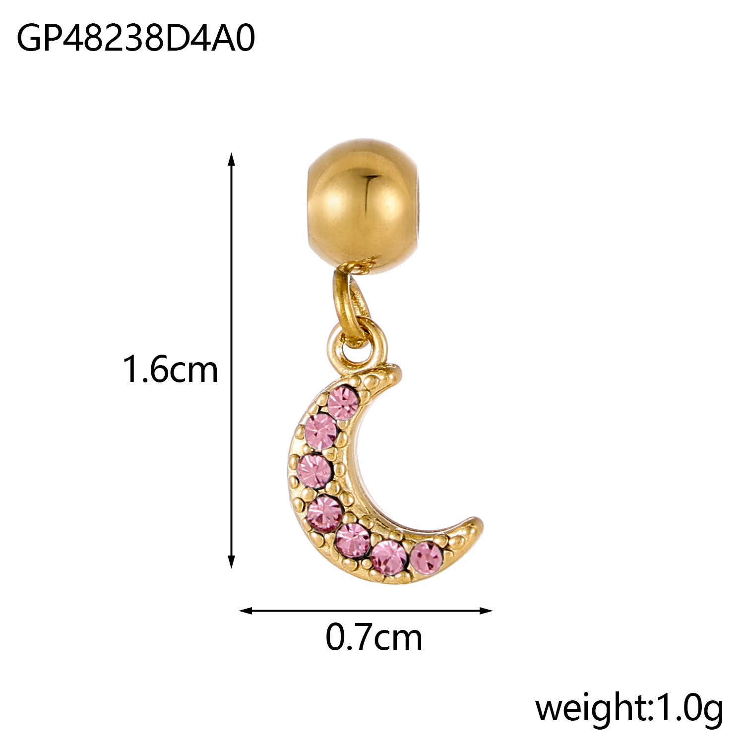 Moon Pattern 1 Piece 304 Stainless Steel Moon Pendant