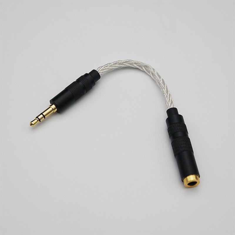 Adaptador de audio de cobre de un solo cristal de ocho hilos 4,4 balance hembra a 2,5 balance macho 3,5 estéreo macho