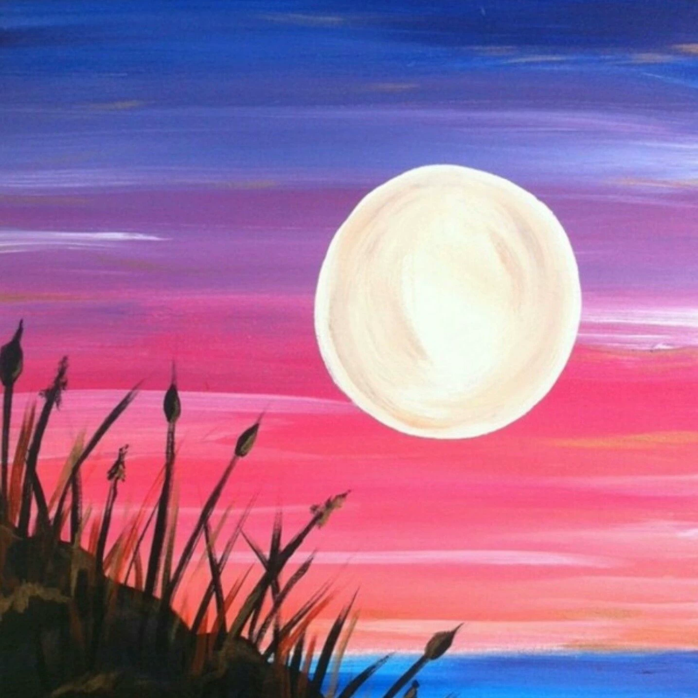 5D diamond painting moonlight seaside reflection DIY round diamond full diamond embroidery scenery Amazon decorative painting 25-25