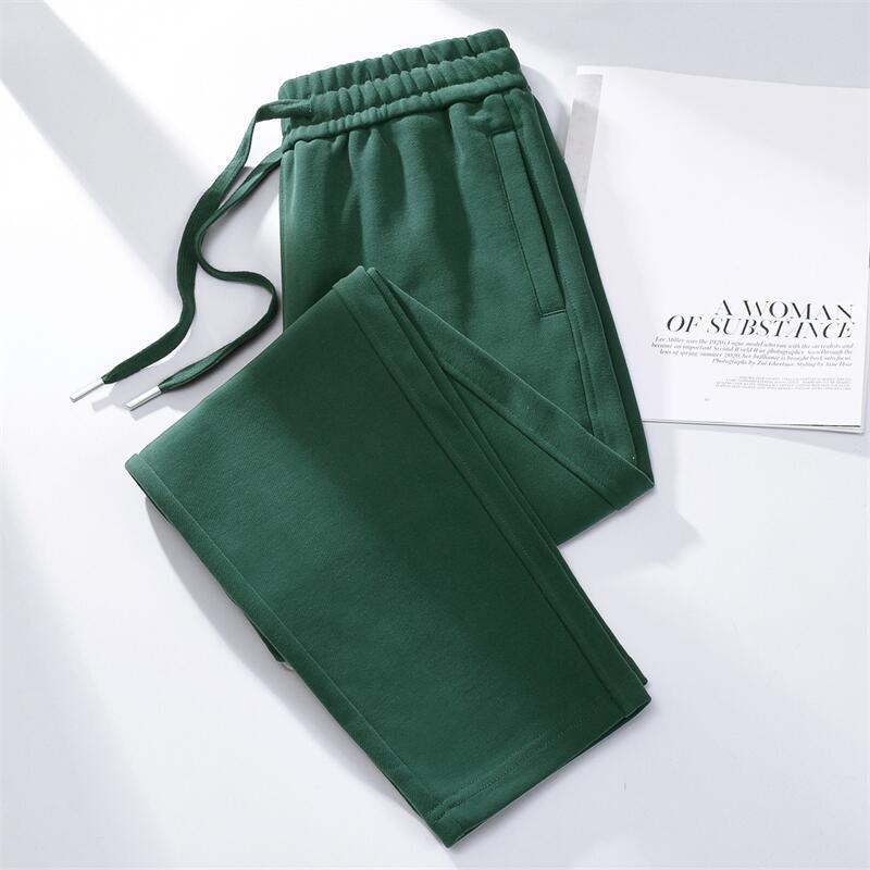 100% Pure Cotton Heavy-weight Pure Cotton Straight Pants Women's Casual Pants High Waist Pure Cotton Women's Pants Sports Pants Women's Pants