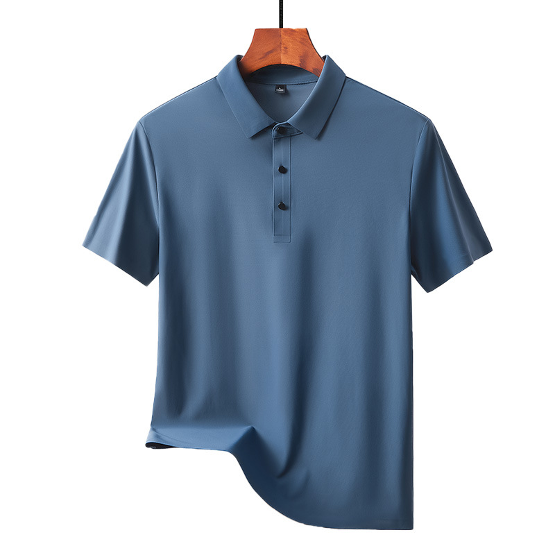 21 Colors Seamless Polyamide Ice Silk Short-sleeved Men's Polo Shirt Men's High-end Polo Shirt Short-sleeved Men's Polo Shirt