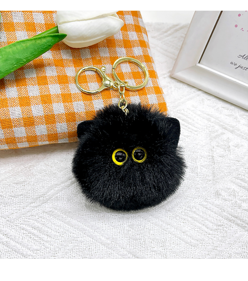 Unisex Gender Cute Style Cute Cat Alloy Plush Unisex Bag Pendant Keychain