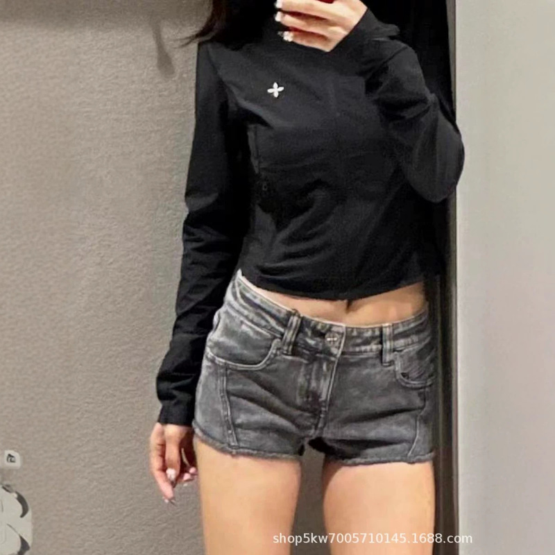 Sk Vintage Low-Waist Denim Shorts Cotton Summer Ultra-Short Shorts for Women Hot Girls