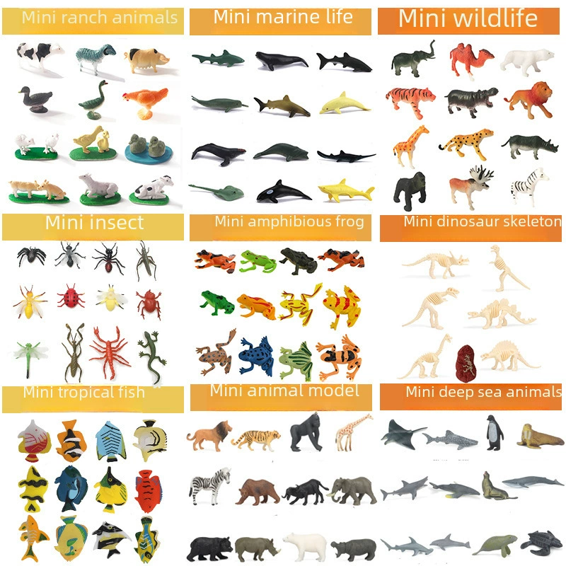 Realistic children's dinosaur, toy, marine small farm, set
